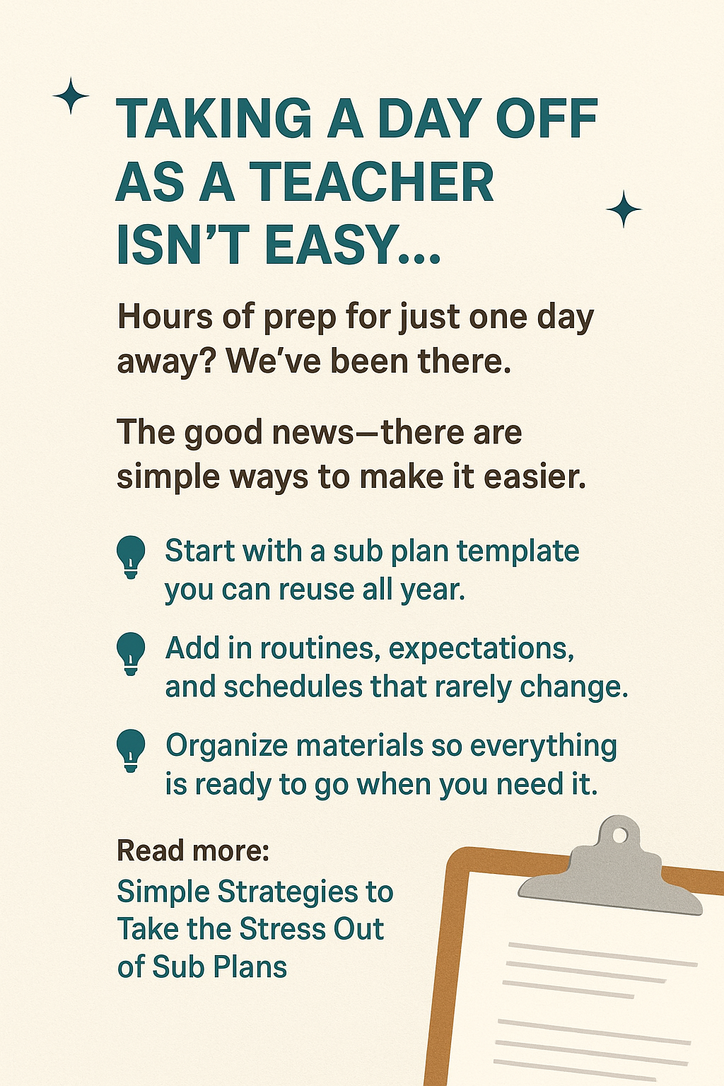 Stress-Free Sub Plans: Easy Tips for a Smooth Classroom Takeover